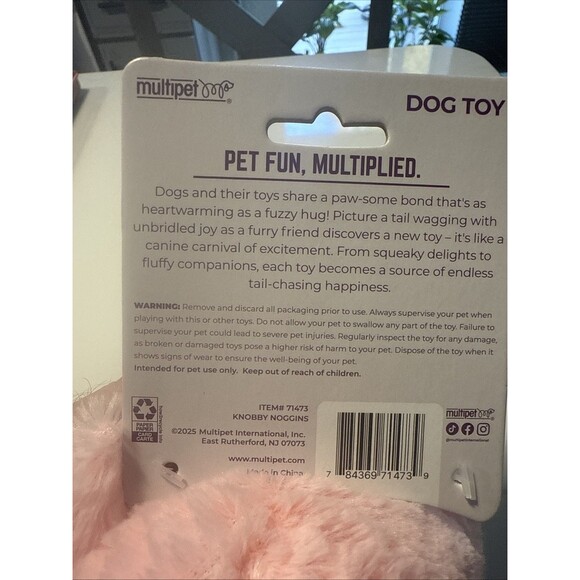 Multipet BUMPY HEAD BALL 4.5” Dog Toy With Squeaker Pig - Picture 4 of 5